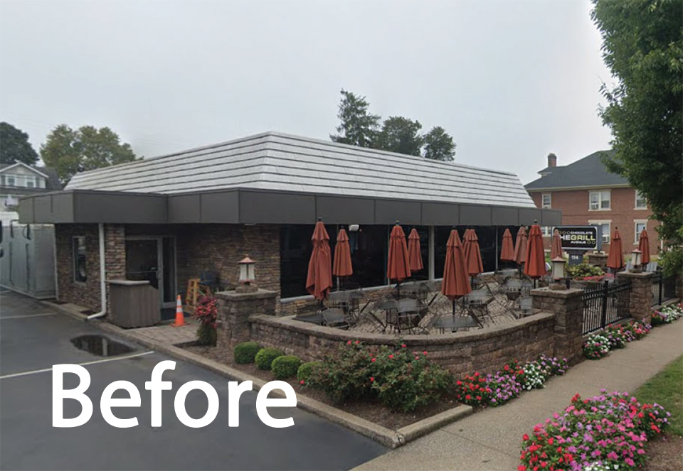 Chocolate Avenue Grill – Before photo of the east side of building